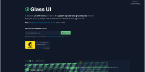 Glass UI Homepage
